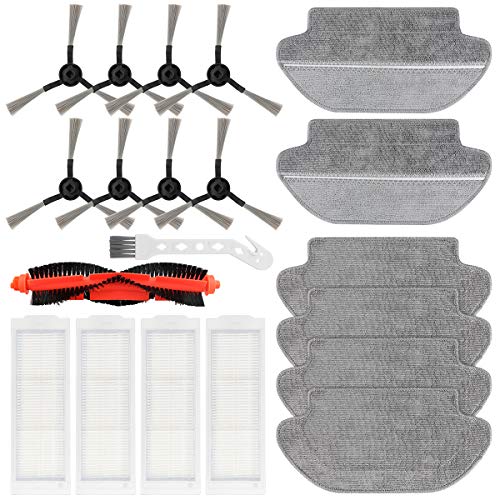 Datyeco Juego de 20 piezas de repuesto para cepillo de rodillo, filtro lateral, paños de limpieza, accesorios para robot aspirador Xiaomi Mi Robot Vacuum Mop Pro Datyeco Juego de 20 piezas de repuesto para cepillo de rodillo, filtro lateral, paños de limpieza, accesorios para robot aspirador Xiaomi Mi Robot Vacuum Mop Pro