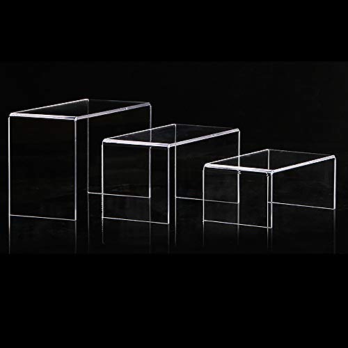 DEDC 3pcs Elevadores de Pantalla de Acrílico Transparente Soporte de Exhibición de Acrílico Tipo U Estante Accesorios de Escaparate para Joyas Bolsa Billetera