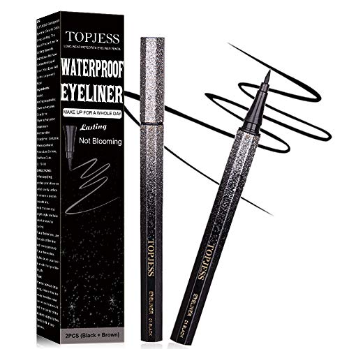 Delineador de ojos, Delineador líquido de ojos, Delineador de ojos Impermeable, negro Delineador Trazo Extrafino, Preciso Secado rápido,Delineador de larga duración,2 piezas, negro y marrón. Delineador de ojos, Delineador líquido de ojos, Delineador de ojos Impermeable, negro Delineador Trazo Extrafino, Preciso Secado rápido,Delineador de larga duración,2 piezas, negro y marrón.