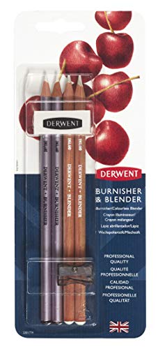 Derwent 2301774 - Lápices de madera (2 x lápiz abrillantador, 2 x lápiz mezclador)