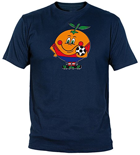 Desconocido Camiseta Naranjito Adulto/niño EGB ochenteras 80´s Retro (12-14 años, Marino)