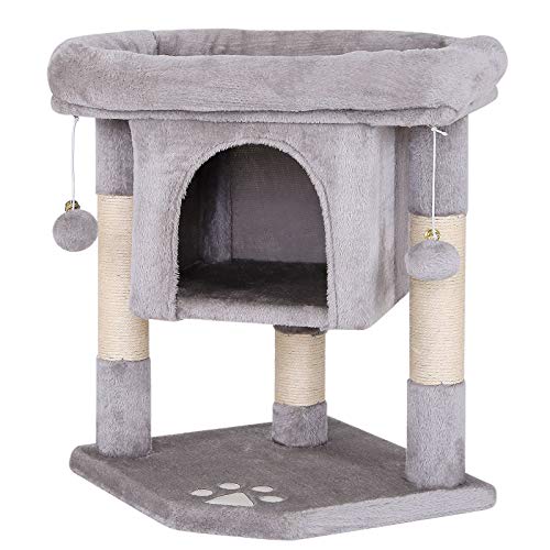 Dibea Árbol rascador Árbol Escalador Árbol rascador Gatos Árbol para Gatos Altura 60 cm Color Gris Claro