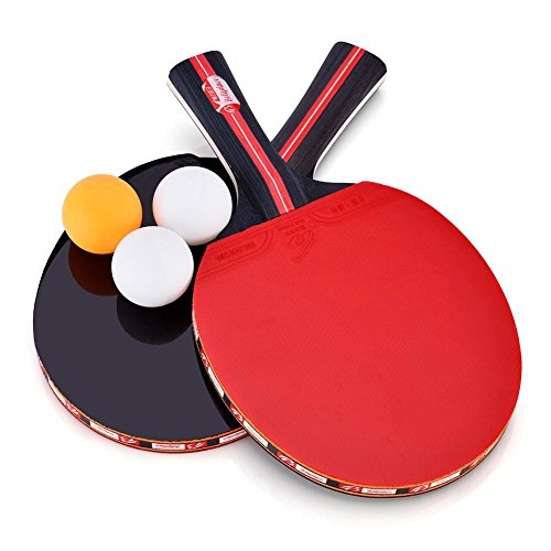 Dilwe Juego de ping pong, 2 palas de tenis de mesa, 3 pelotas de ping pong y una bolsa para jóvenes a jugadores profesionales
