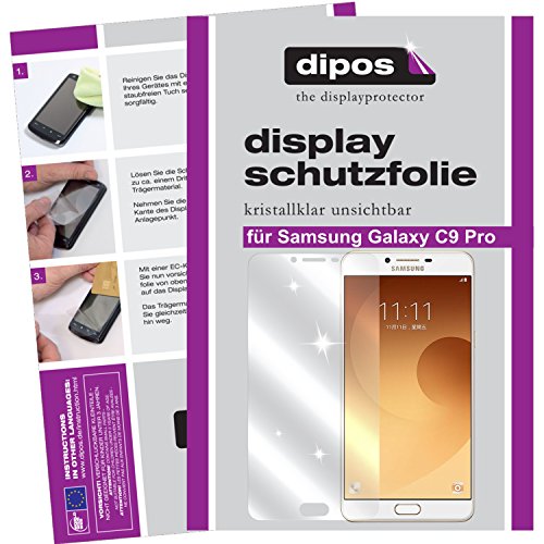 dipos – Protector de pantalla compatible con Samsung Galaxy C9 Pro (6 unidades, transparentes)