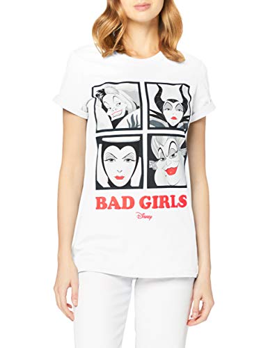 Disney Bad Girls Camiseta, Blanco (White White), 38 para Mujer