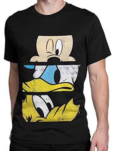 Disney - Camiseta para Hombre Mickey Mouse Pato Donald Pluto - Talla Small