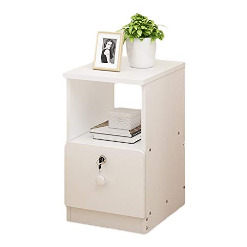 Dormitorio Mesita de luz del hogar Conjunto de Bloqueo con la Caja de almacenaje pequeño Estrecho de Noche Mini Estudio del Corredor Locker Ultra FANJIANI (Color : White, Size : 20X39X50cm) Dormitorio Mesita de luz del hogar Conjunto de Bloqueo con la Caja de almacenaje pequeño Estrecho de Noche Mini Estudio del Corredor Locker Ultra FANJIANI (Color : White, Size : 20X39X50cm)