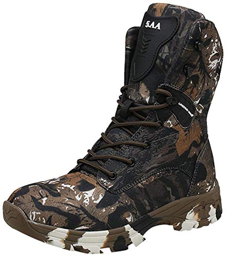 Doubjoy Bota de Caza para Hombres, Bota de Senderismo Transpirable de Altura Media para Exteriores Botas de Camuflaje Botas tácticas Q3 Zapatos de Camuflaje Botas Altas (45 EU,A-Brown) Doubjoy Bota de Caza para Hombres, Bota de Senderismo Transpirable de Altura Media para Exteriores Botas de Camuflaje Botas tácticas Q3 Zapatos de Camuflaje Botas Altas (45 EU,A-Brown)