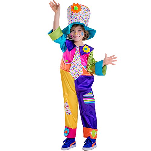 Dress Up America- Disfraz de Payaso de Circo Infantil-Talla pequeña (4-6 años), Multicolor, (Cintura: 71-76, Altura: 99-114cm) (851-S)