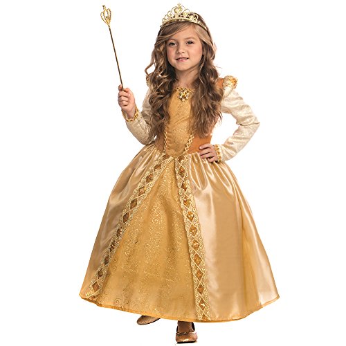 Dress Up America Majestuoso Disfraz de Príncipesa Dorada para niñas