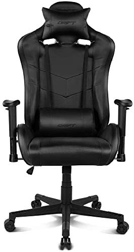 Drift DR85B - Silla Gaming Profesional, polipiel, reposabrazos 2D, piston clase 4, asiento basculable, altura regulable, respaldo reclinable, cojines lumbar y cervical, color negro