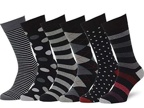 Easton Marlowe Calcetines Hombre 6 Pares Algodon Negros Gris Estampados Divertidos 43-46 Regalos Hombre #38 Easton Marlowe Calcetines Hombre 6 Pares Algodon Negros Gris Estampados Divertidos 43-46 Regalos Hombre #38