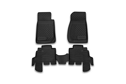 Element EXP.NLC.24.06.210 Alfombrillas Interior de Coche a Medida TPE Jeep Wrangler 4 Doors, 2007-2018 4pcs, Negro