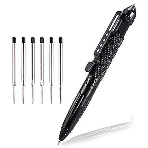 EMAGEREN Boligrafo Táctico Pluma de Defensa Personal Lapiz Táctico Militar Rompevidrios de Emergencia Armas de Autodefensa, con 6 Piezas Recambios de Pluma Táctica de Supervivencia Multifuncional EMAGEREN Boligrafo Táctico Pluma de Defensa Personal Lapiz Táctico Militar Rompevidrios de Emergencia Armas de Autodefensa, con 6 Piezas Recambios de Pluma Táctica de Supervivencia Multifuncional