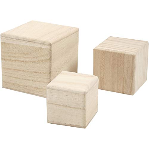 Empress Wood - Juego de 3 Cubos de Madera (5 - 6 - 8 cm) Empress Wood - Juego de 3 Cubos de Madera (5 - 6 - 8 cm)
