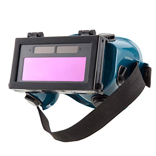 ENJOHOS Gafas Máscara de Soldadura LCD batería Solar Oscurecimiento/oscurecimiento automático Protección de los Ojos Gafas para soldar con Cinta