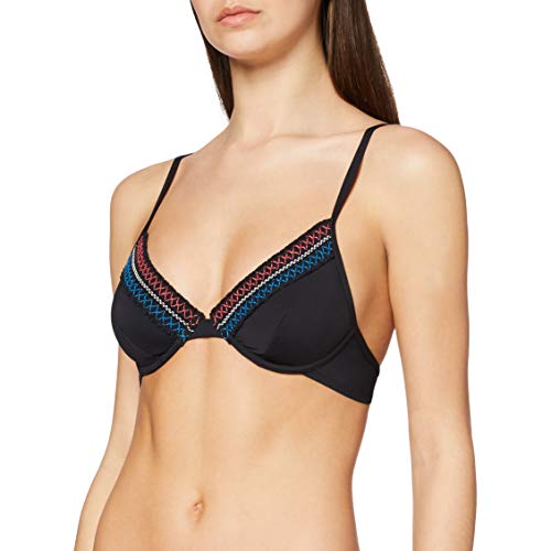 Esprit Blanca Beach High Apex MF Tops de Bikini, Negro (Black 001), 85C para Mujer