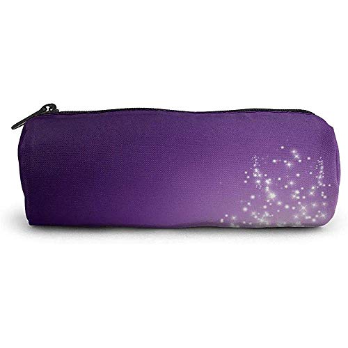 Estuche de lápices Flor de loto Bolso de bolígrafo púrpura con cremallera Bolso de maquillaje lindo Estuche de almacenamiento de cosméticos Estuche organizador de caja