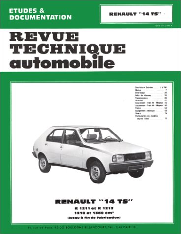 E.T.A.I - Revue Technique Automobile 394.2 - RENAULT 14 TS - 1976 à 1983