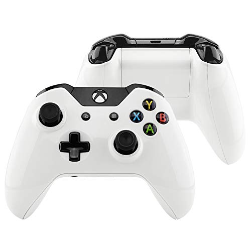 eXtremeRate Carcasa Completa para Xbox One Standard Carcasa Frontal Trasera con Grip Funda Cubierta Protectora de Reemplazo para Mando de Xbox One Original Model 1697-No Incluye Mando(Blanco)