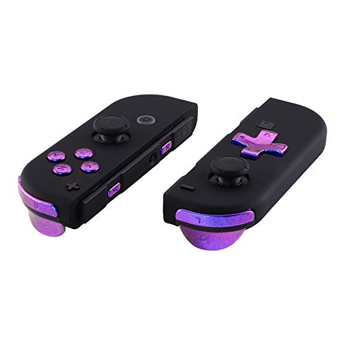 eXtremeRate D-Pad de ABXY Botón SR SL L R ZR ZL Disparador Dirección y Resorte Botones de Reemplazo para Nintendo Switch JoyCon(D-Pad Solo Compatible con Carcasa joycon-versión D-Pad Azul a Violeta