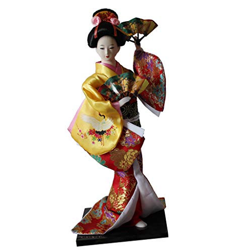 F Fityle Modelo Muñeca Kimono Japonesa Geisha Escala 1/6 - Amarillo