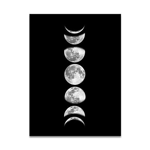 Fditt Fasi Lunares pintados sobre lienzo pintados sin marco blanco negro Impresión artística Póster sobre Wall Art para decoración de la casa Frameless(090-2) Fditt Fasi Lunares pintados sobre lienzo pintados sin marco blanco negro Impresión artística Póster sobre Wall Art para decoración de la casa Frameless(090-2)