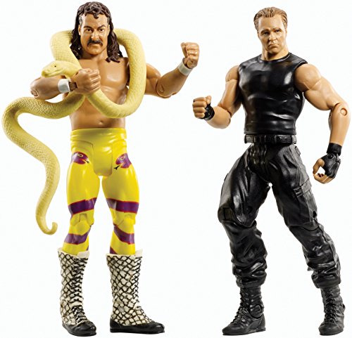 Figuras de Jake "The Snake" Roberts y Dean Ambrose con Serpiente, 30 de la Serie Battle Pack, Nuevo y en Estuche