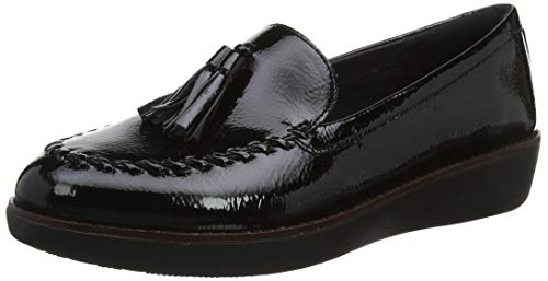 FitFlop Paige Loafer-Patent, Mocasines Mujer, Negro 001, 37 EU