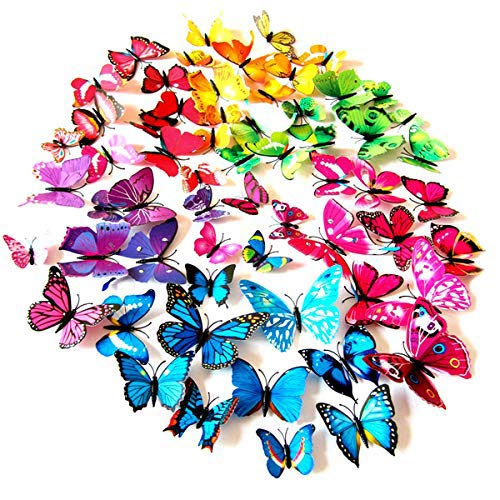Foonii 72 Piezas 3D Mariposa Pegatinas de Pared Etiquetas Engomadas Mariposas Decoración de la Pared Para Hogar Casa Habitación (12 Rojo,12 Azul,12 Amarillo,12 Verde,12 Rosa,12 Color) Foonii 72 Piezas 3D Mariposa Pegatinas de Pared Etiquetas Engomadas Mariposas Decoración de la Pared Para Hogar Casa Habitación (12 Rojo,12 Azul,12 Amarillo,12 Verde,12 Rosa,12 Color)