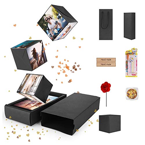 FORIZEN Explosion Box Scrapbook Creative, DIY Álbum de Fotos Libro de Recuerdos, Caja de Regalo Creative Explosion Regalos de Cumpleaños Navidad, Negro FORIZEN Explosion Box Scrapbook Creative, DIY Álbum de Fotos Libro de Recuerdos, Caja de Regalo Creative Explosion Regalos de Cumpleaños Navidad, Negro