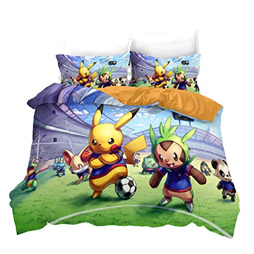 FTBDWOSJ® 3D Niñas Juego De Funda Nórdica 200 X 200 Cm Personaje De Anime De Dibujos Animados Cremallera Oculta Juego De Ropa De Cama 3 Piezas Microfibra Muy Suave Transpirable Y 2 Funda De Almohada