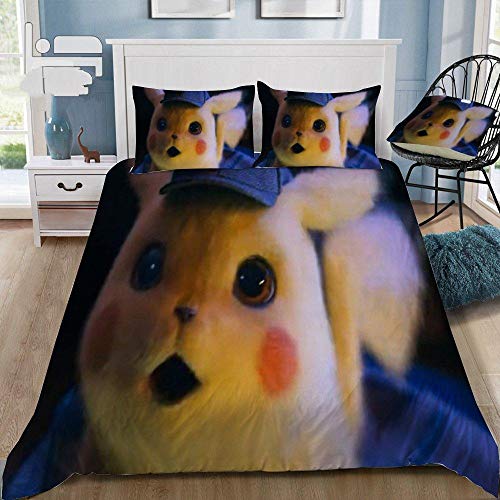 FTBDWOSJ® 3D Niñas Juego De Funda Nórdica 200 X 200 Cm Personaje De Anime De Dibujos Animados Cremallera Oculta Juego De Ropa De Cama 3 Piezas Microfibra Muy Suave Transpirable Y 2 Funda De Almohada