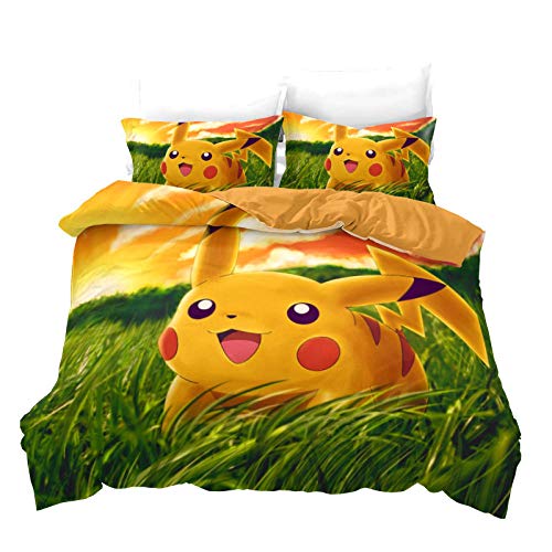 FTBDWOSJ® 3D Niños Juego De Funda Nórdica 200 X 200 Cm Elfo Dorado De Dibujos Animados Cremallera Oculta Juego De Ropa De Cama 3 Piezas Microfibra Muy Suave Transpirable Y 2 Funda De Almohada 50X75 C