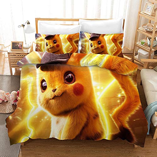 FTBDWOSJ® 3D Personaje De Anime De Dibujos Animados Juego De Funda Nórdica 200 X 200 Cm Cremallera Oculta Juego De Ropa De Cama 3 Piezas Microfibra Muy Suave Transpirable Y 2 Funda De Almohada 50X75