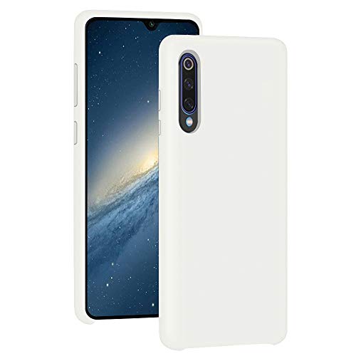 Funda para Xiaomi Mi 9/Mi 9 SE Teléfono Móvil Silicona Liquida Bumper Case y Flexible Scratchproof Ultra Slim Anti-Rasguño Protectora Caso (white, Xiaomi Mi 9 SE)