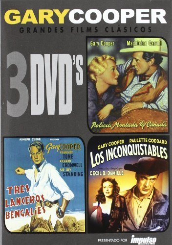 Gary Cooper 3 DVD Pack - Northwest Mounted Police (Policia Montada Del Canada), The Lives of a Bengal Lancer (Tres Lanceros Bengalies), Unconquered (Los Inconquistables) - Spanish import, plays in English by Gary Cooper