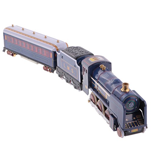 Gazechimp Modelo de Tren de Vendimia Juguete de Estaño de Mecanismo Coleccionables - Azul