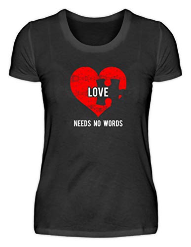 Generic Cooles Liebe braucht Keine Wort Puzzle Herz Love Autismo confianza Partner - Camiseta para mujer negro XXL