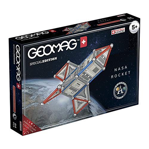 Geomag- Special Edition Raqueta NASA Construcciones Magnéticas, Color multicolor (blanco/gris/rojo), 84 unidades (810) , color/modelo surtido