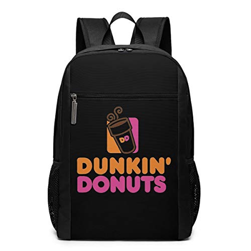 GgDupp Dunkin Donuts - Mochila de viaje para ordenador portátil de 17 pulgadas, poliéster, negro, talla única