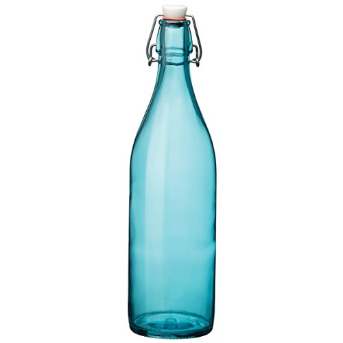Giara Swing Top - Botella de cristal para cordiales y conservas, color azul (1 L) Giara Swing Top - Botella de cristal para cordiales y conservas, color azul (1 L)