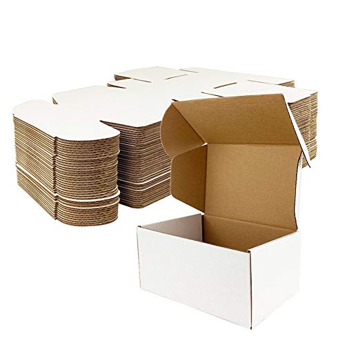 Giftgarden Caja de Cartón Craft 10.2x10.2x5.1 cm，Color Blanco,Cajas de Carton para Envíos Corrugado，25 Unidades