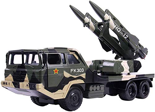 GJJSZ Camión Militar de Transporte de misiles Militares Camión antiaéreo Camión de Juguete de Camuflaje Gemelo de misiles