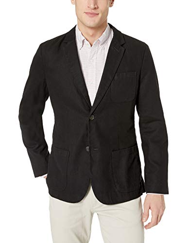 Goodthreads - Americana de lino de corte ajustado para hombre, Negro, US L (EU L)