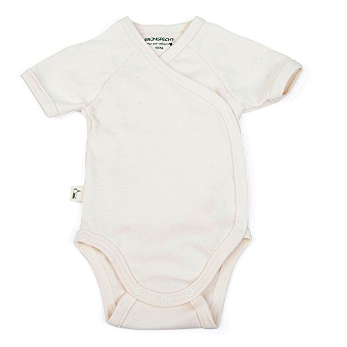 Grünspecht 625-V1 - Body para bebé (manga corta, algodón orgánico, talla: 50/56), color natural