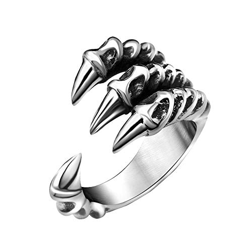 GuDeKe Anillo de Motorista para Hombre, Anillos de Garra de dragón Punk, Acero Inoxidable, Talla 7-12 (14) GuDeKe Anillo de Motorista para Hombre, Anillos de Garra de dragón Punk, Acero Inoxidable, Talla 7-12 (14)
