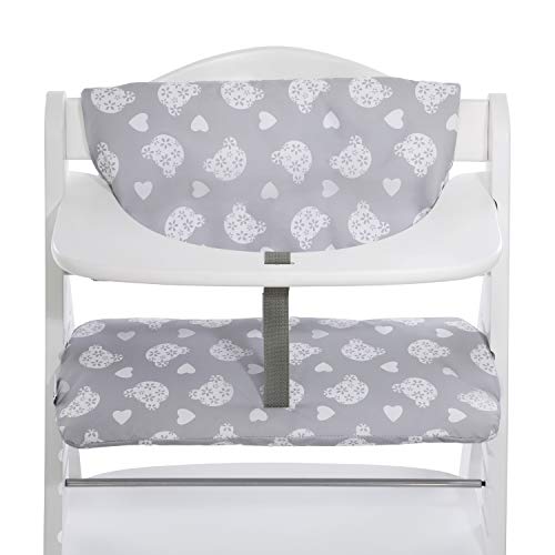 Hauck Highchair Pad Deluxe - Cojin protector para trona alta modelo hauck Alpha+, colocación fácil, Teddy Grey/gris Hauck Highchair Pad Deluxe - Cojin protector para trona alta modelo hauck Alpha+, colocación fácil, Teddy Grey/gris