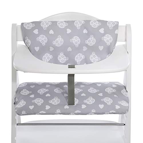 Hauck Highchair Pad Deluxe - Cojin protector para trona alta modelo hauck Alpha+, colocación fácil, Teddy Grey/gris