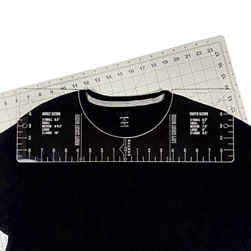 HHYSPA Can be Folded in Half T-Shirt Alignment Tool Ruler for Vinyl Placement-Shirt Ruler for Heat Press Neck Long Acrylic Ruler Tshirt Centering Tool Guide